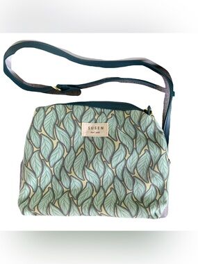 Susen Handmade Mint Leaf Print Crossbody Bag